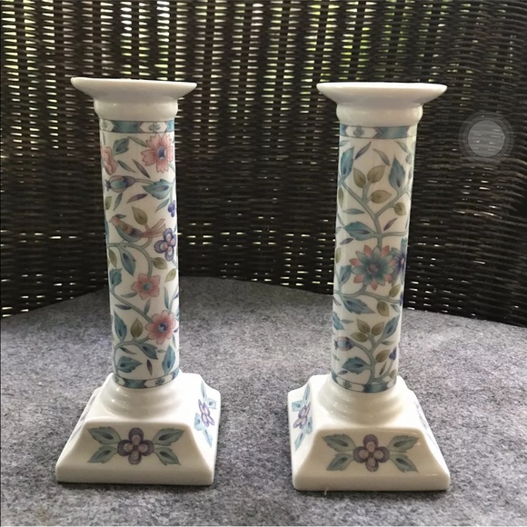 Other - ❤️3/$20 Pair of Candle Holders Ceramic Blu…